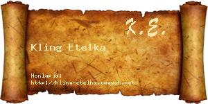 Kling Etelka névjegykártya
